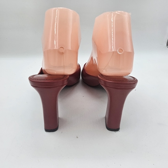 Jeffrey Campbell Unamused Cherry Red Block-Heel Pointed-Toe Mules Size 8 - Picture 7 of 16